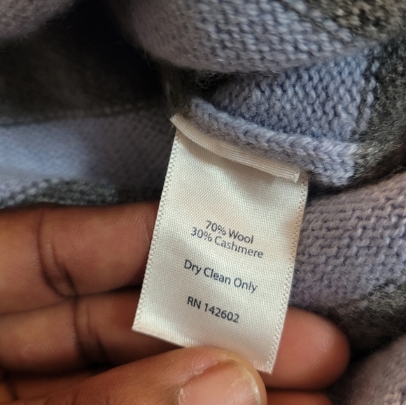 Sail to Sable STS Cashmere Wool Blend Casual Stripe Sweater Size Medium - Picture 4 of 4